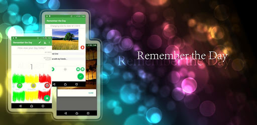 Bright geen image with screenshots of the Remember the Day app